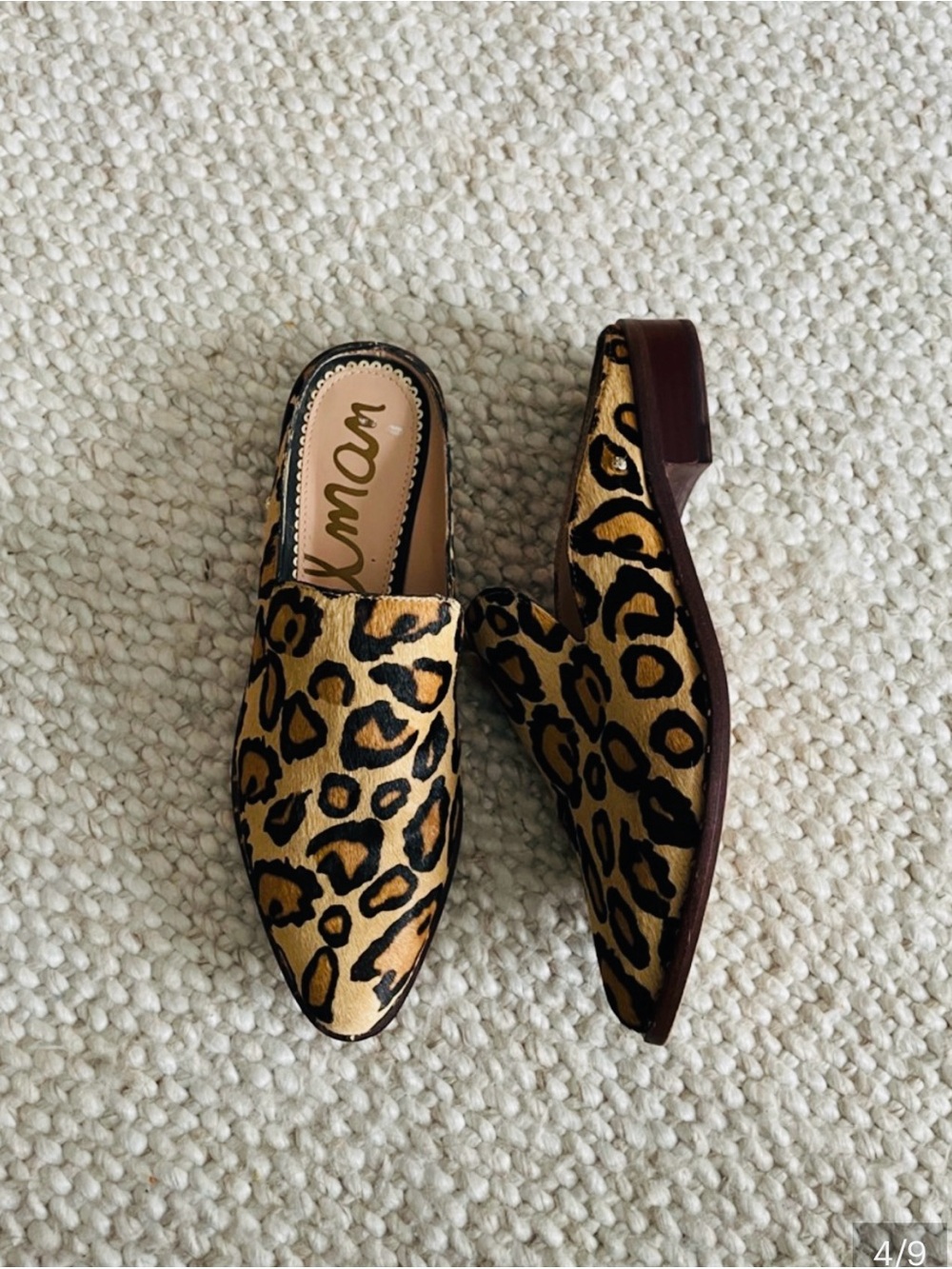 Sam Edelman Leopard-Print Slip-On Mules in Tan and Black - Picture 4 of 9